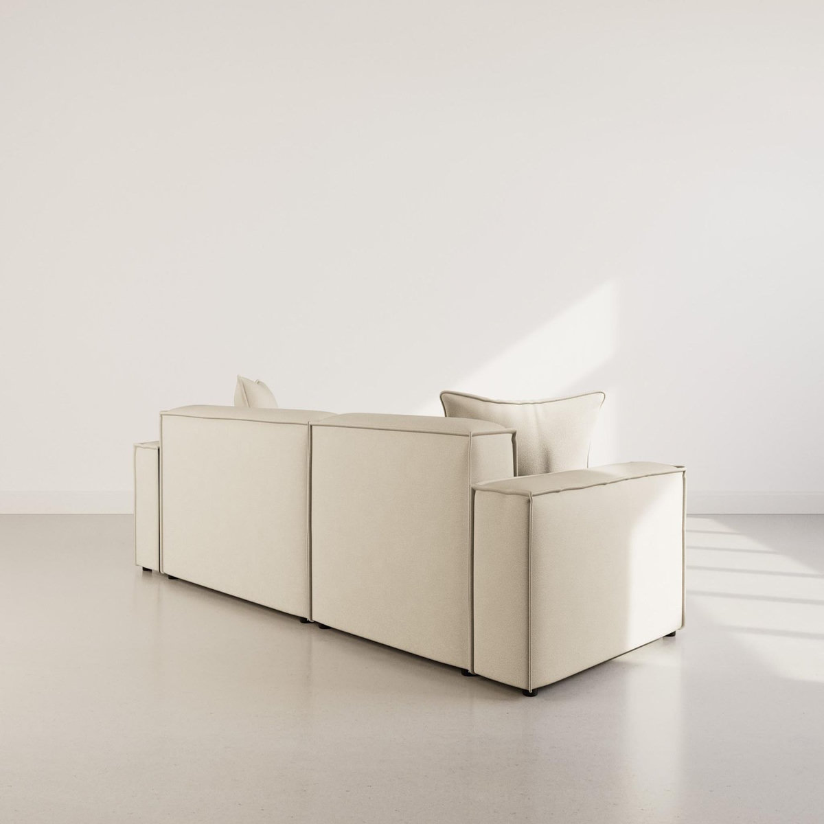 BEST MOBILIER Atlas - canapé d'angle réversible 4 places en velours texturé