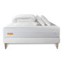 Voir la diapositive 2 : SEPTNUITS PACK Matelas + sommier kit blanc Memo Bio Mousse à mémoire de forme Maxi épaisseur + Couette + 2 oreillers