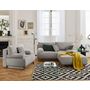 Voir la diapositive 6 : BEST MOBILIER Cristal - canapé 3 places - convertible avec coffre et grand pouf - en velours côtelé
