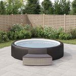 VIDAXL Bancs de spa avec coussins lot de 2 gris resine tressee