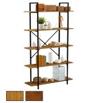 IDIMEX Étagère de rangement 5 tablettes MEDA en MDF et métal. Coloris disponibles : Marron