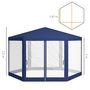 Voir la diapositive 3 : OUTSUNNY Tonnelle barnum tente de réception hexagonale 10 m² style cosy métal polyester imperméabilisé surface env. 10 m² bleu