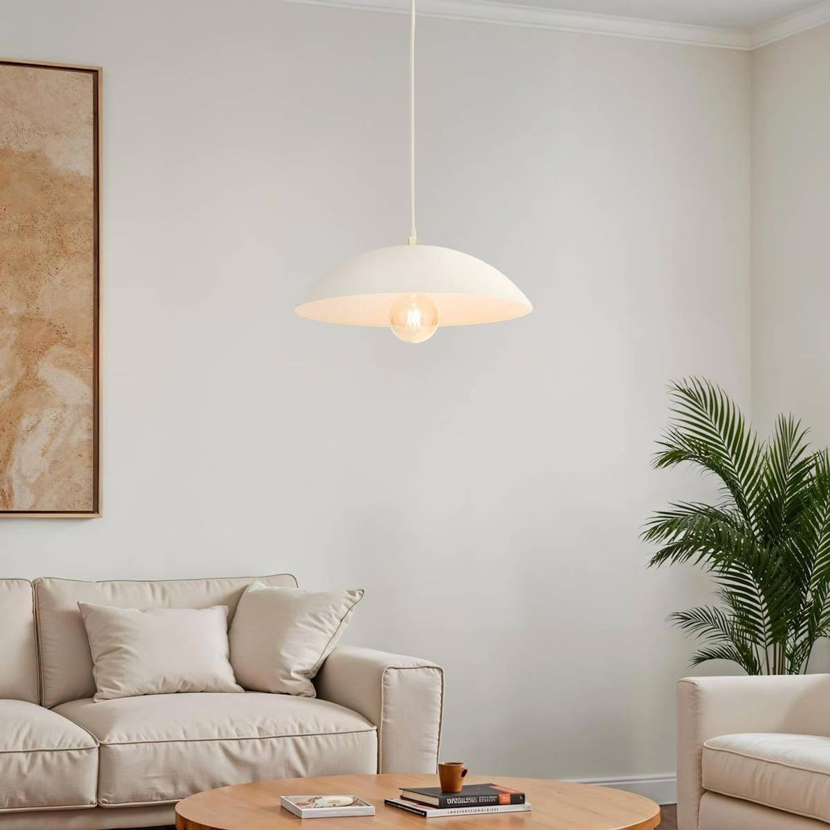 ATMOSPHERA Lampe Suspension Design en Métal  Delcia  45cm Blanc