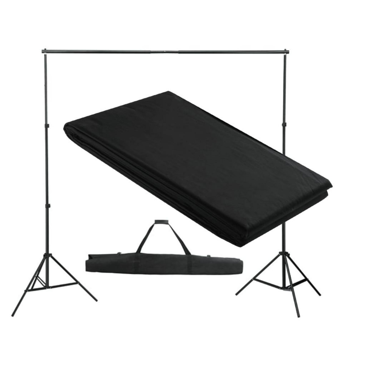 VIDAXL Systeme de support de toile de fond 300 x 300 cm Noir