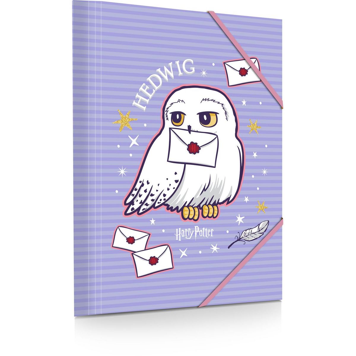 HARRY POTTER Chemise à élastiques 24x32 cm carton Hedwig violet
