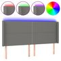 Voir la diapositive 2 : VIDAXL Tete de lit a LED Gris fonce 203x16x118/128 cm Tissu