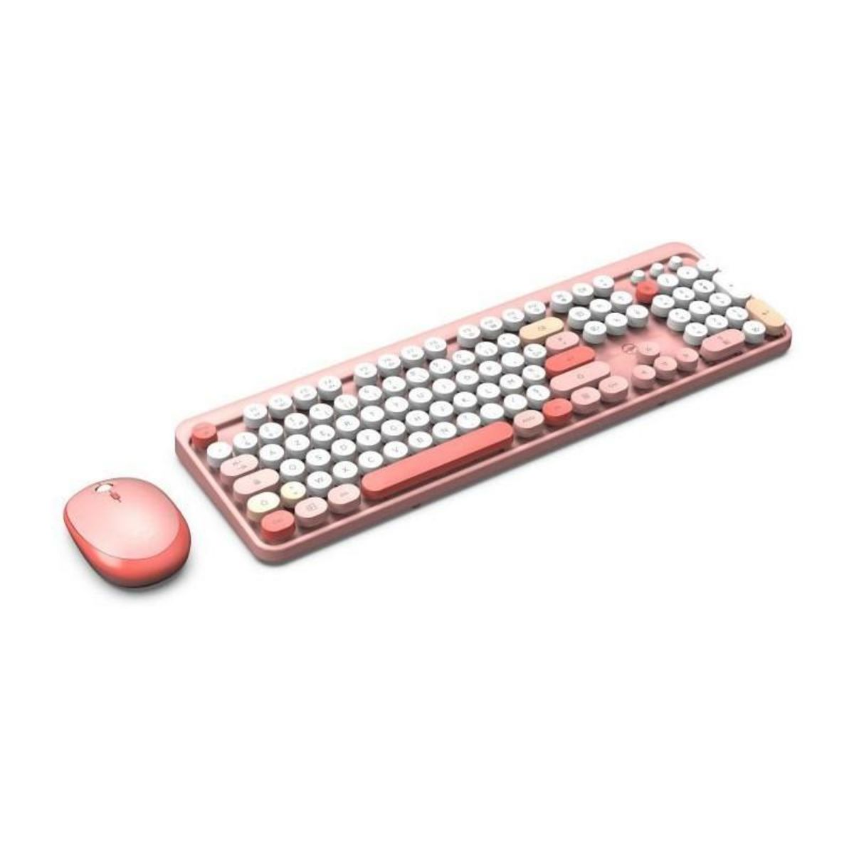 Mobility Lab Combo sans fil clavier + souris - MOBILITY LAB - Pure Color - Rose - Design ergonomique - Frappe discrete