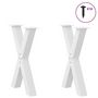 Voir la diapositive 3 : VIDAXL Pieds de table a manger forme de X 2 pcs blanc 60x(72-73) cm