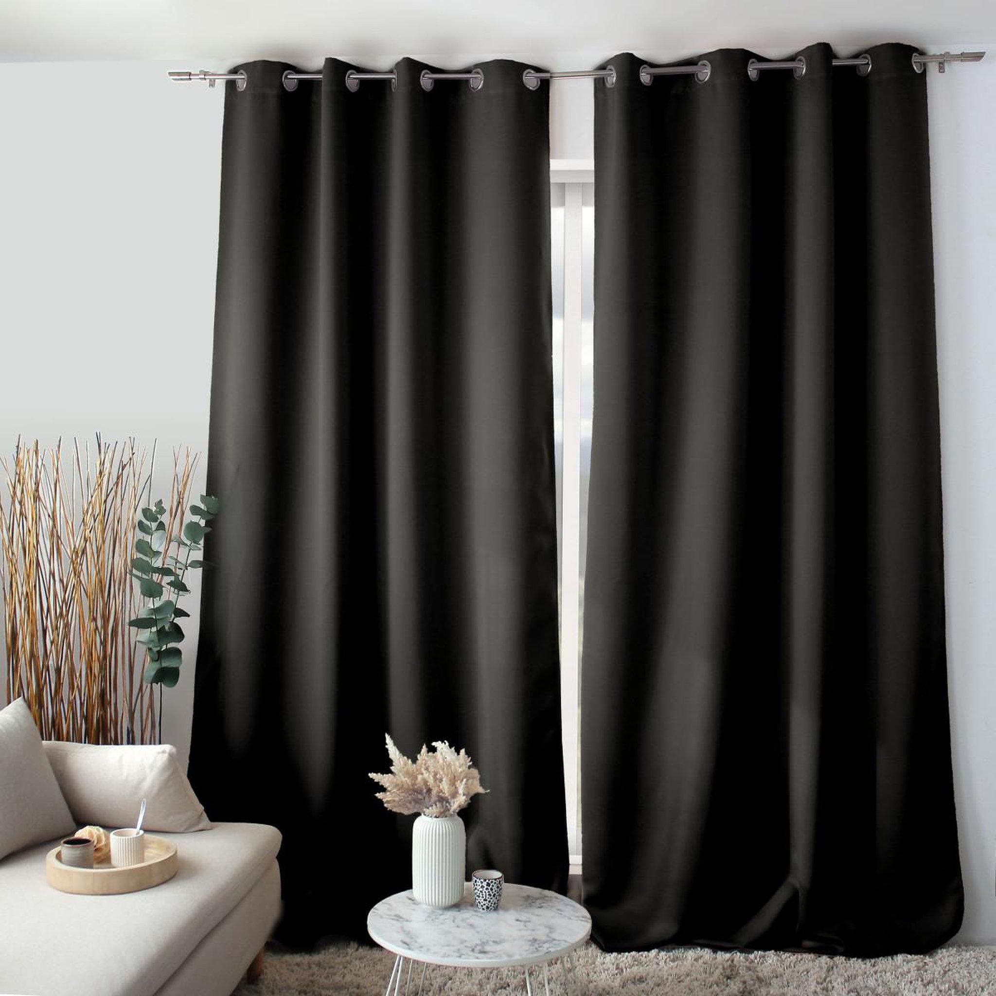 ENJOY HOME Rideau occultant ignifugé  flamme  140x260cm noir