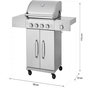 Voir la diapositive 4 : Habitat et Jardin Barbecue gaz en inox avec 5 brûleurs dont 1 latéral  Brazzo  - 118 x 57 x 104 cm - Gris clair