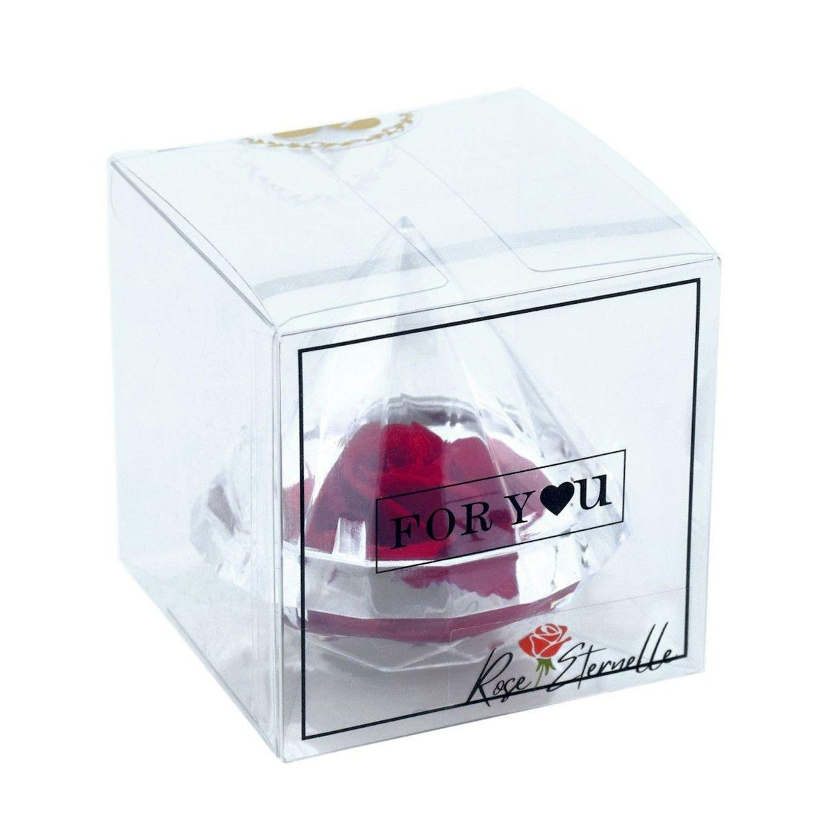 SC CRYSTAL Ecrin décoré d'une rose éternelle - stabilisée rouge