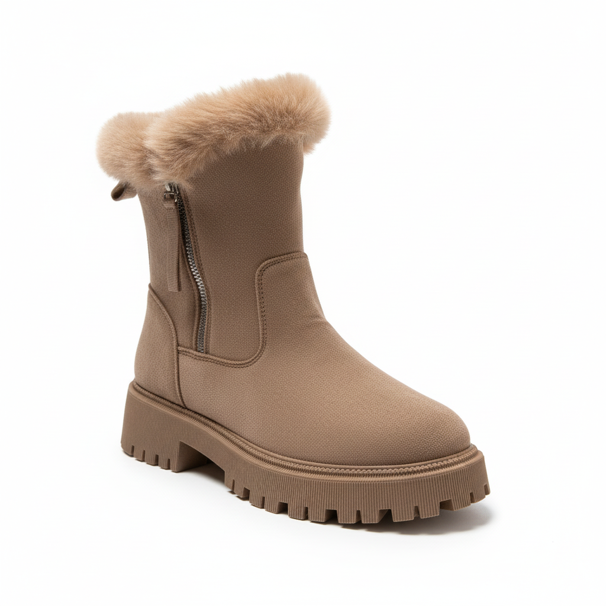 Voir la diapositive 1 : OZABI Ozabi bottines fourrées femme suédine zippée semelle crantée