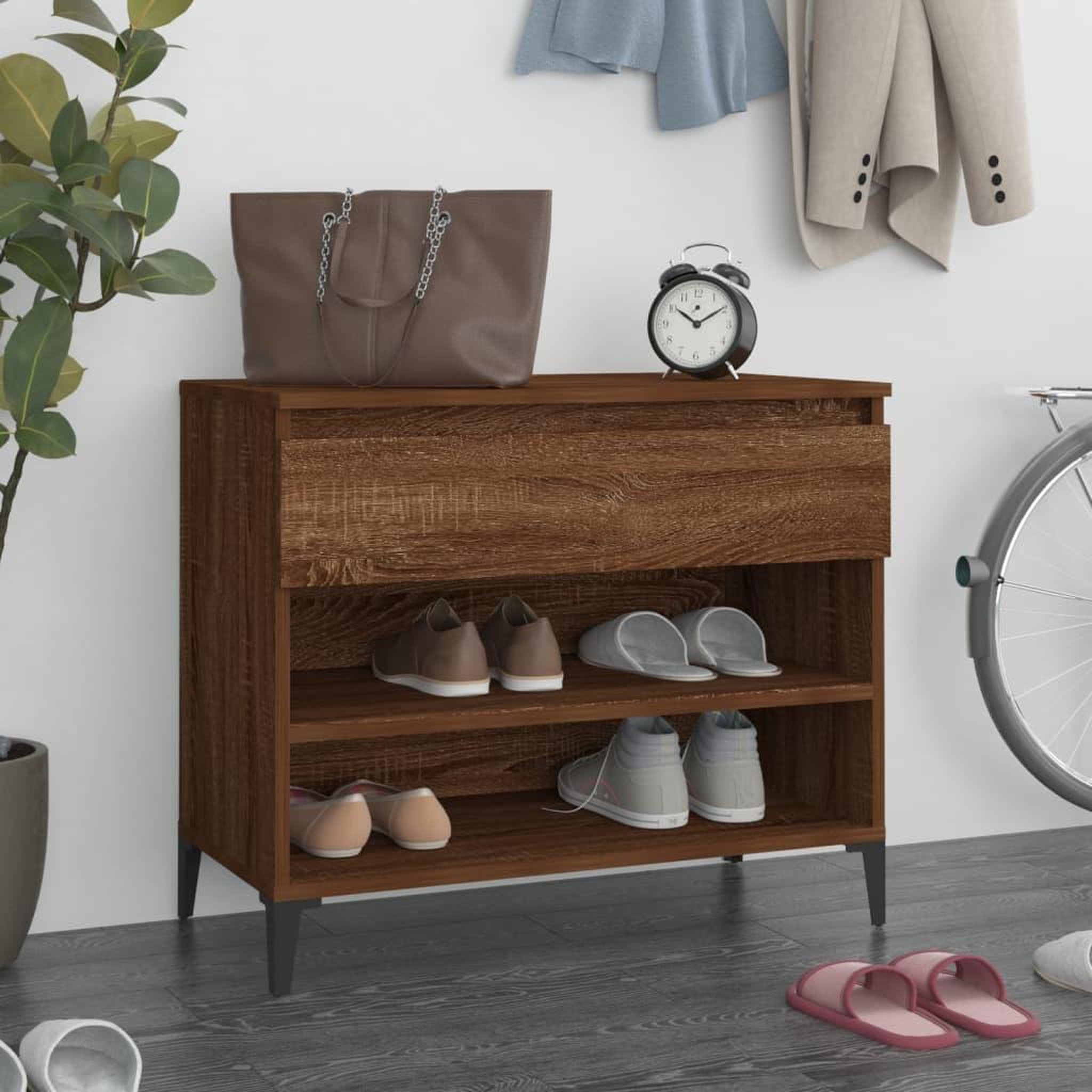 Voir la diapositive 1 : VIDAXL Armoire a chaussures Chene marron 70x36x60 cm Bois d'ingenierie