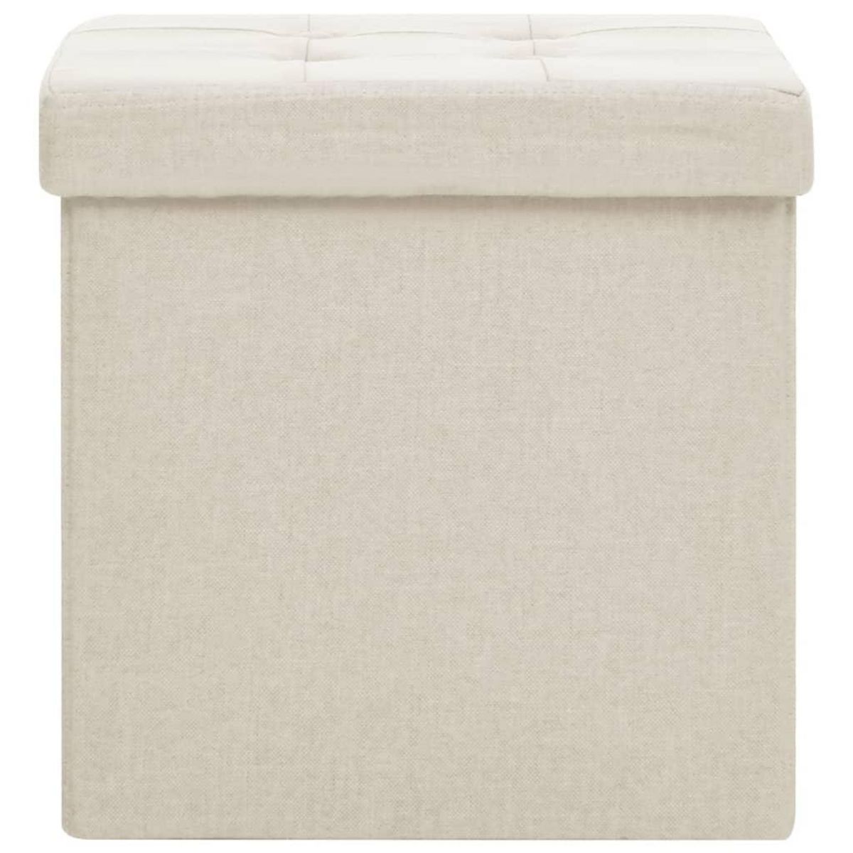 VIDAXL Tabouret de rangement pliable Blanc creme Faux lin
