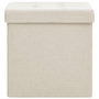 Voir la diapositive 3 : VIDAXL Tabouret de rangement pliable Blanc creme Faux lin