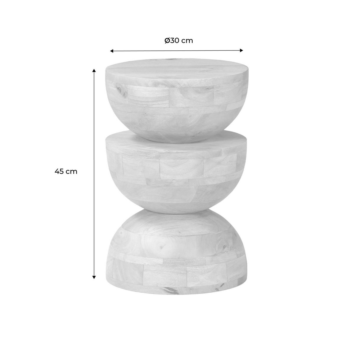 SWEEEK Table d'appoint. bout de canapé. table de chevet. tabouret en bois de manguier. Naturel. Sita. Ø30 x H 45cm