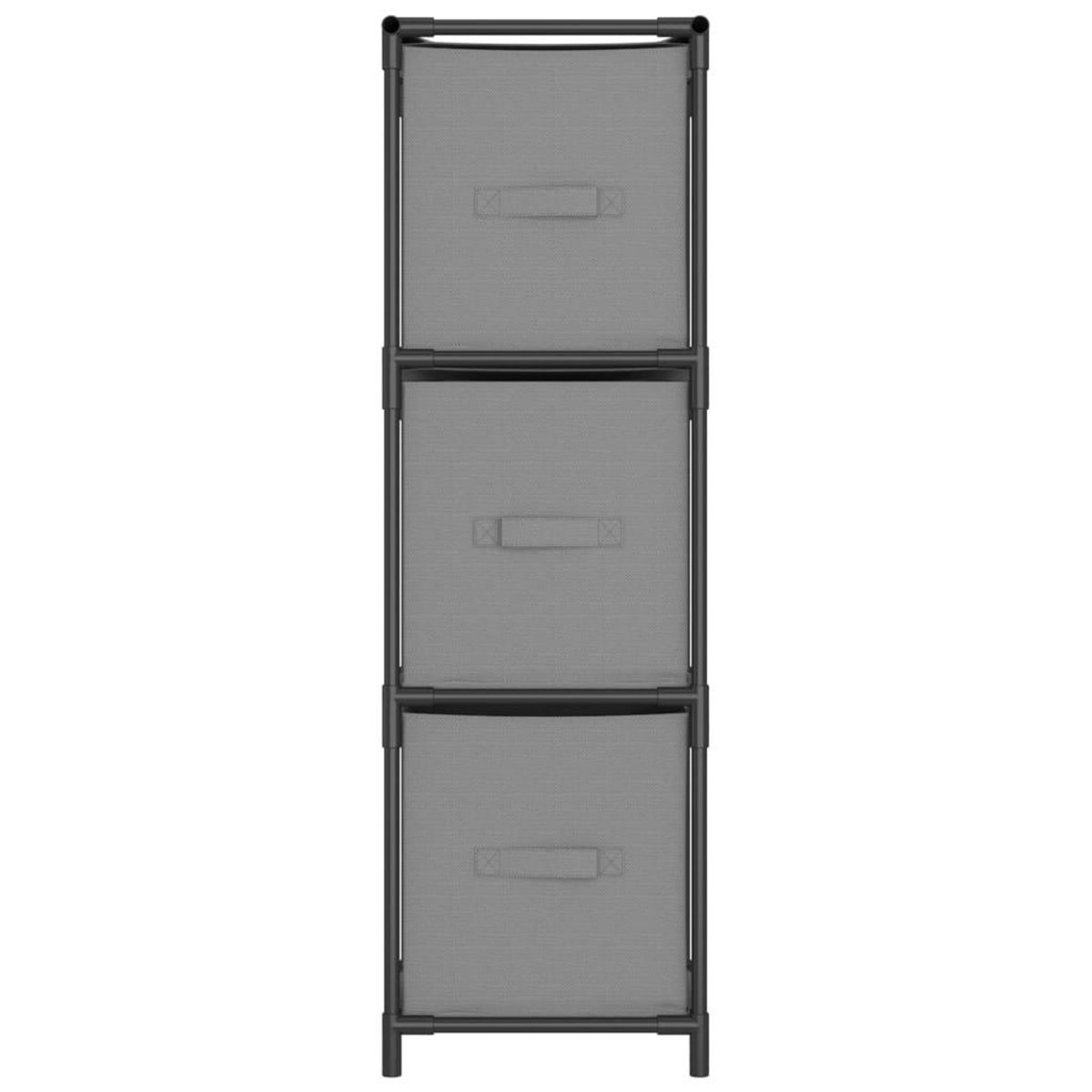 VIDAXL Armoire de rangement 3 tiroirs en tissu Gris 34x34x101 cm Acier