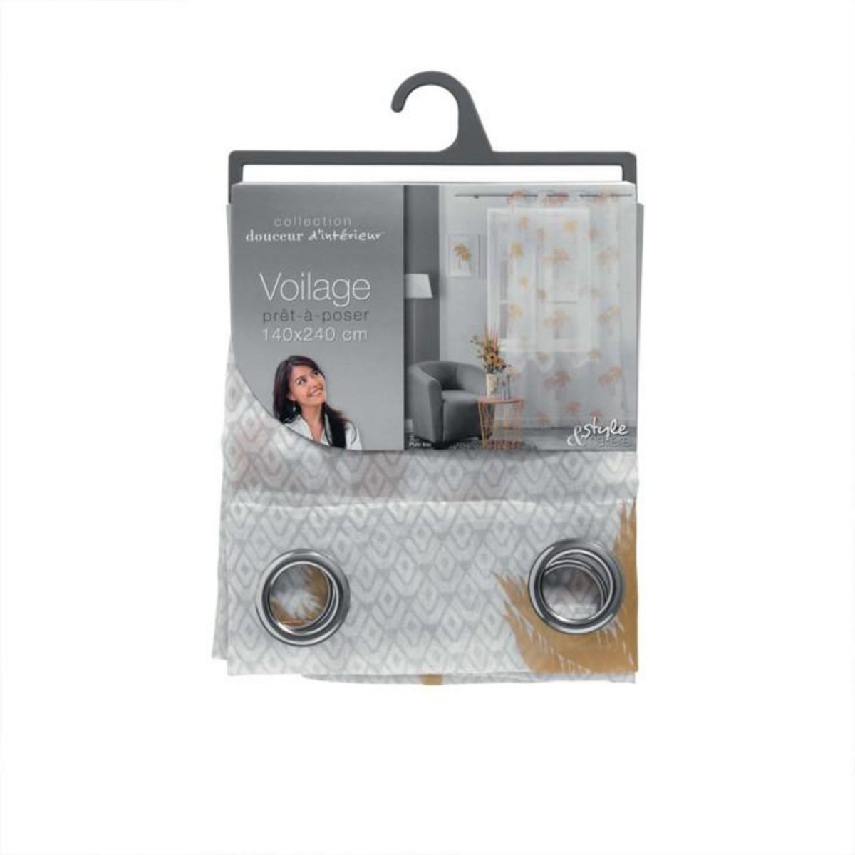 Paris Prix Rideau Voilage à Œillets  Pure Line  140x240cm Blanc