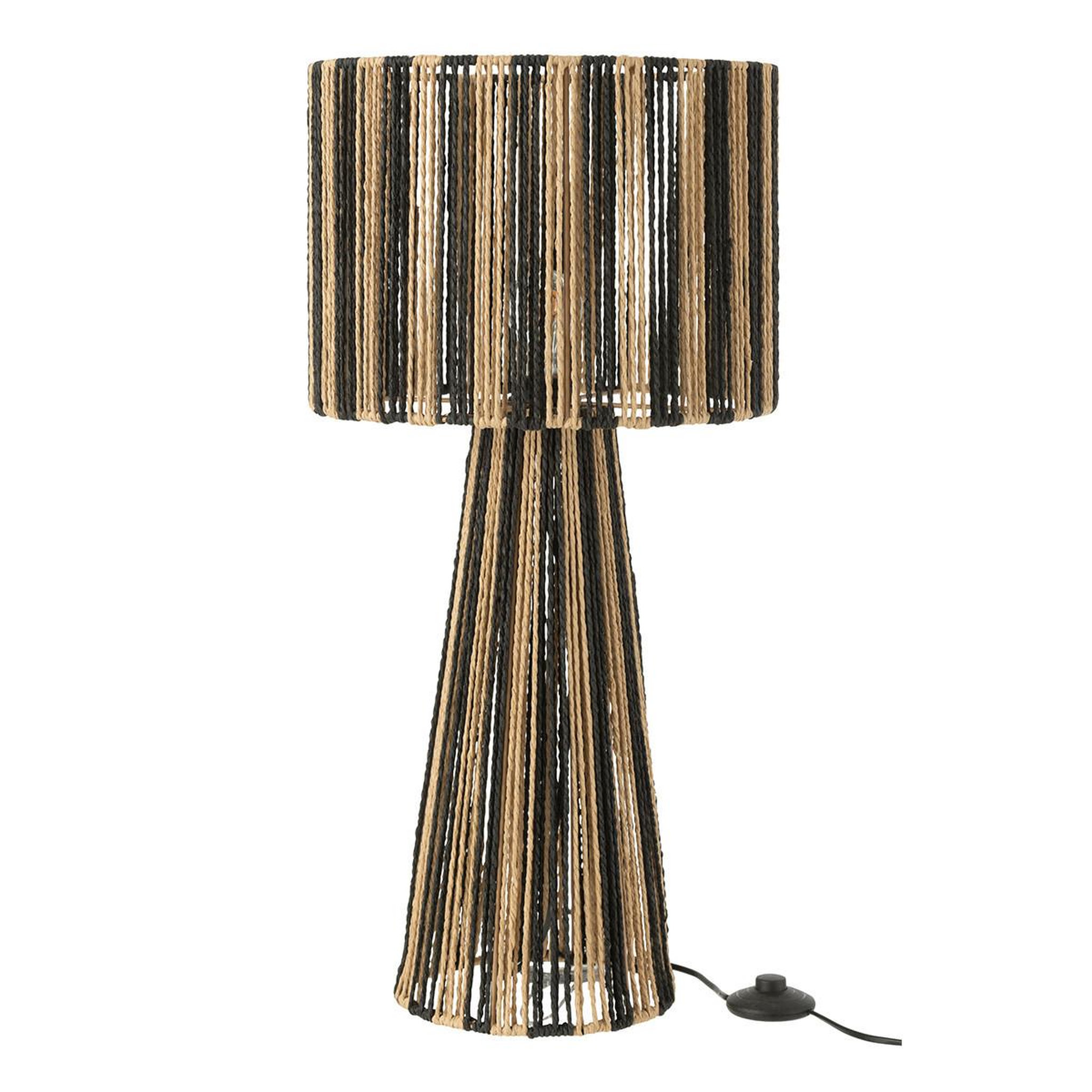 J-LINE Lampe à poser rayures  cordes  69cm naturel & noir