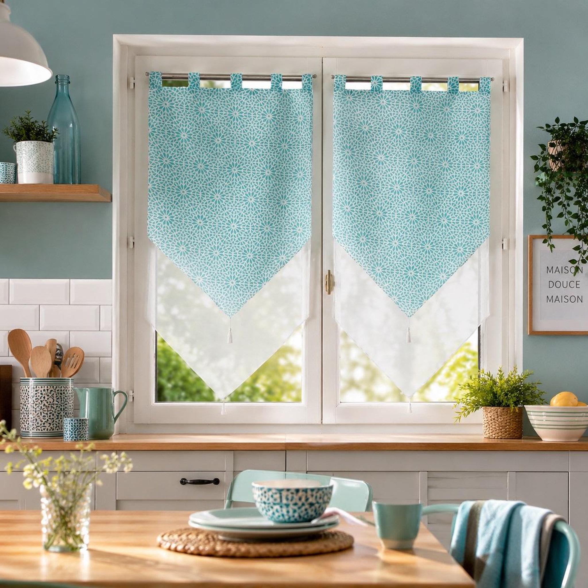 Voir la diapositive 2 : Eden Paire voilage double tunis design et moderne