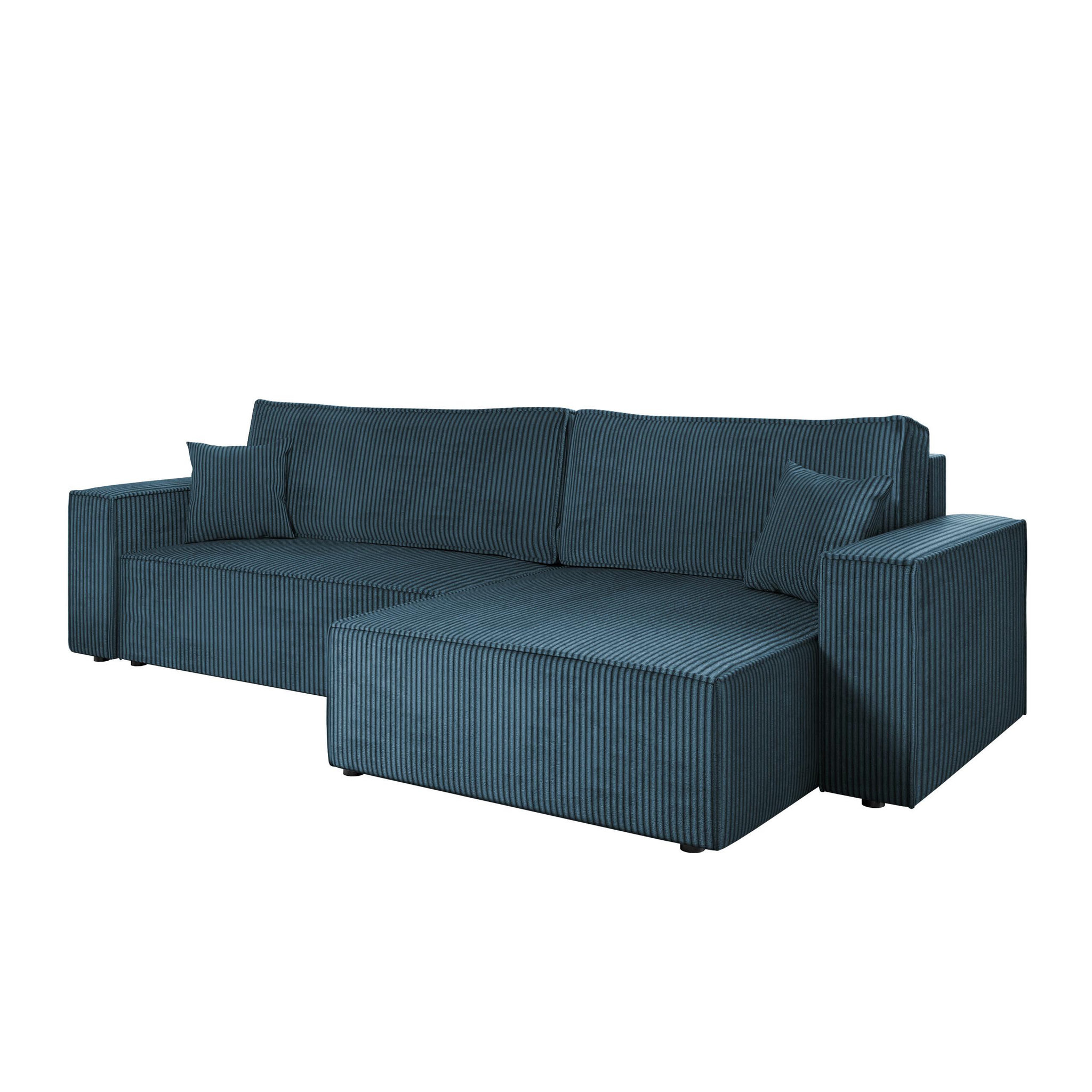 Voir la diapositive 6 : BEST MOBILIER Cezanne - canapé d'angle réversible 5 places convertible avec coffre en velours côtelé