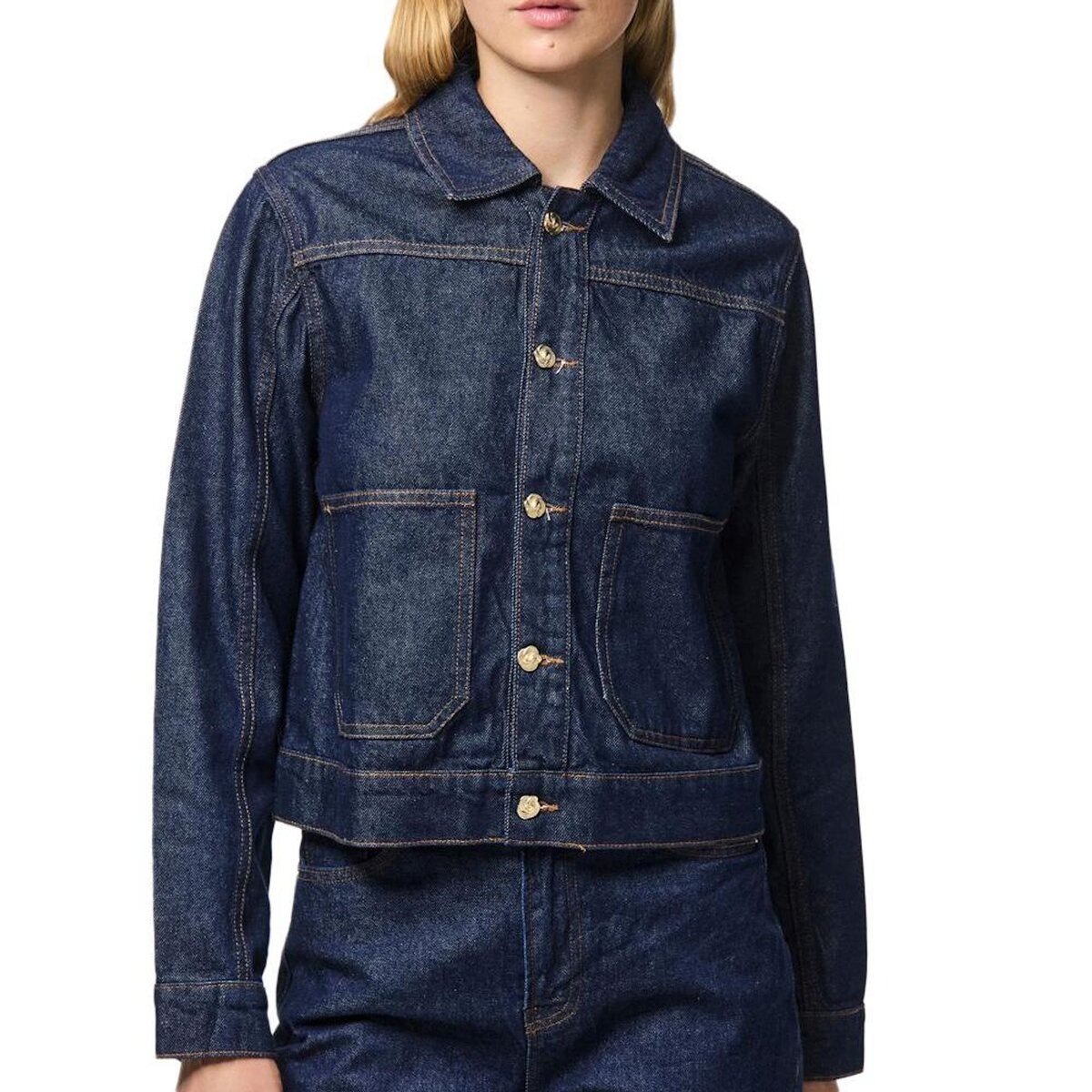Pieces Veste en Jean   Brut Femme Pieces Denim