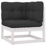 Voir la diapositive 4 : VIDAXL Salon de jardin 9 pcs avec coussins Blanc Bois de pin massif