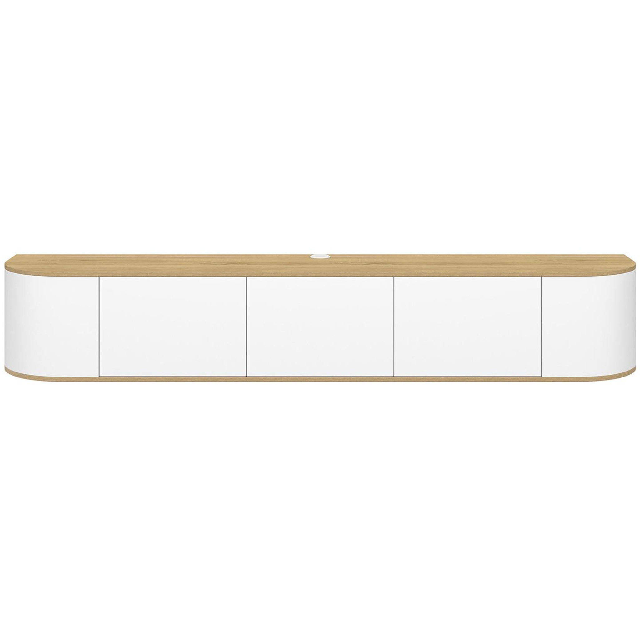 Voir la diapositive 3 : ID MARKET Meuble tv 180 cm suspendu leora 3 portes bois et blanc