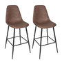 Voir la diapositive 1 : Paris Prix Lot de 2 Chaises de Bar  Amber  106cm Marron