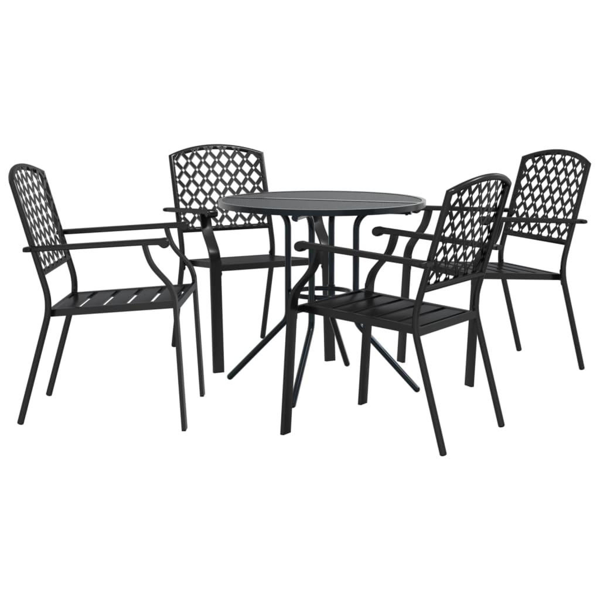 Voir la diapositive 2 : VIDAXL Ensemble de chaises de jardin empilables 5 pcs anthracite
