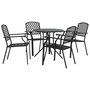 Voir la diapositive 2 : VIDAXL Ensemble de chaises de jardin empilables 5 pcs anthracite
