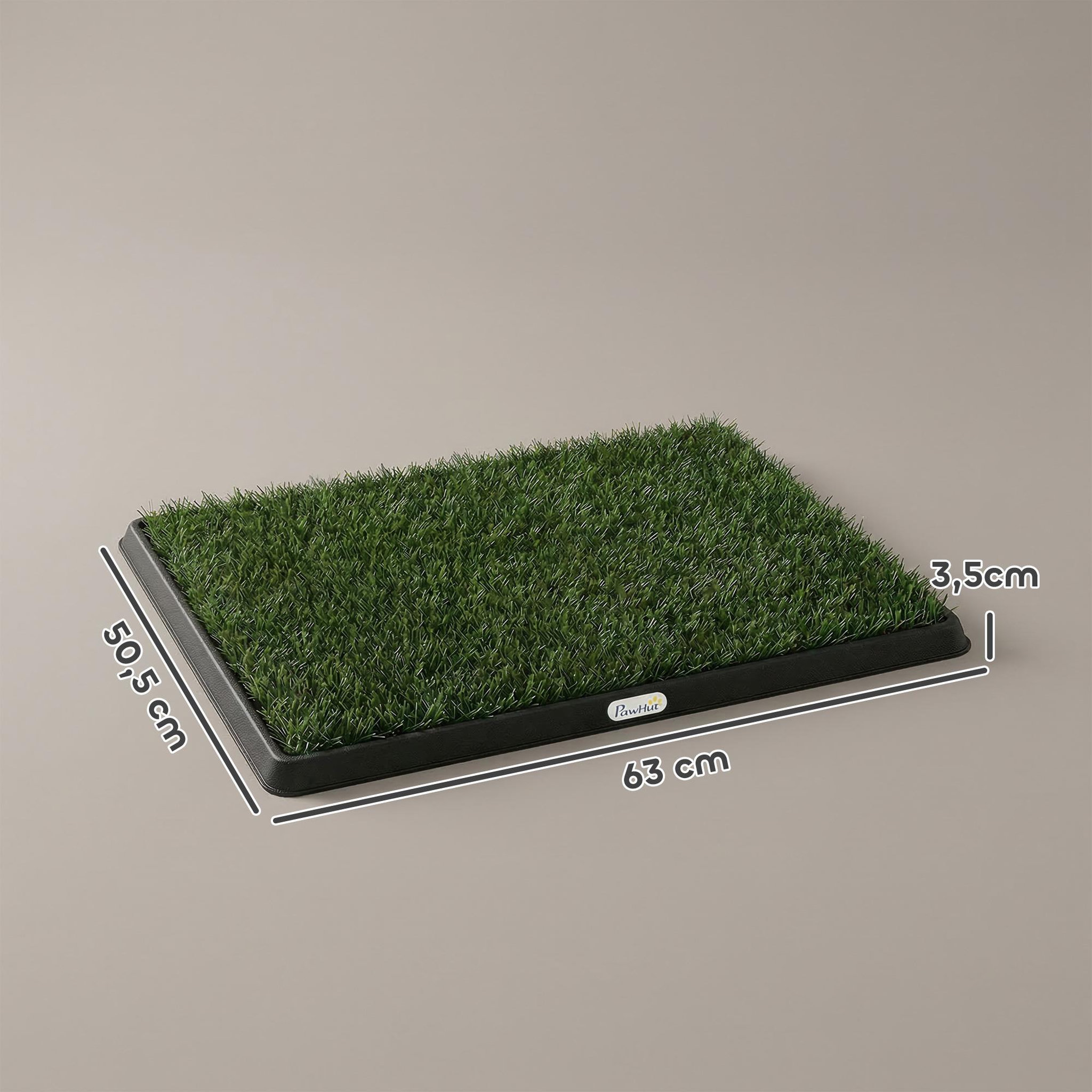 Voir la diapositive 3 : PAWHUT Litière gazon synthétique chien 2 tapis 3 couches dim. 63l x 50l cm