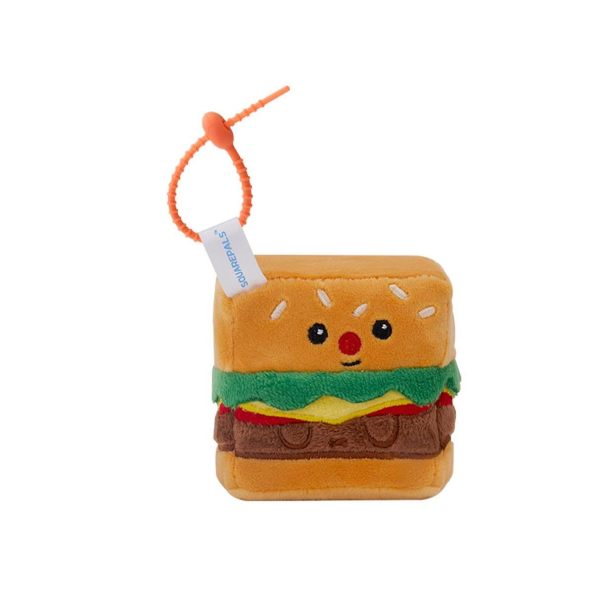 MGM Squarepal Porte Clés - Burger - Peluche Anti-Stress - À Partir de 2 ans