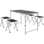 Voir la diapositive 1 : OUTSUNNY Ensemble table et chaises pliantes de camping - Hauteur table réglable, Trou de parasol - Gris foncé