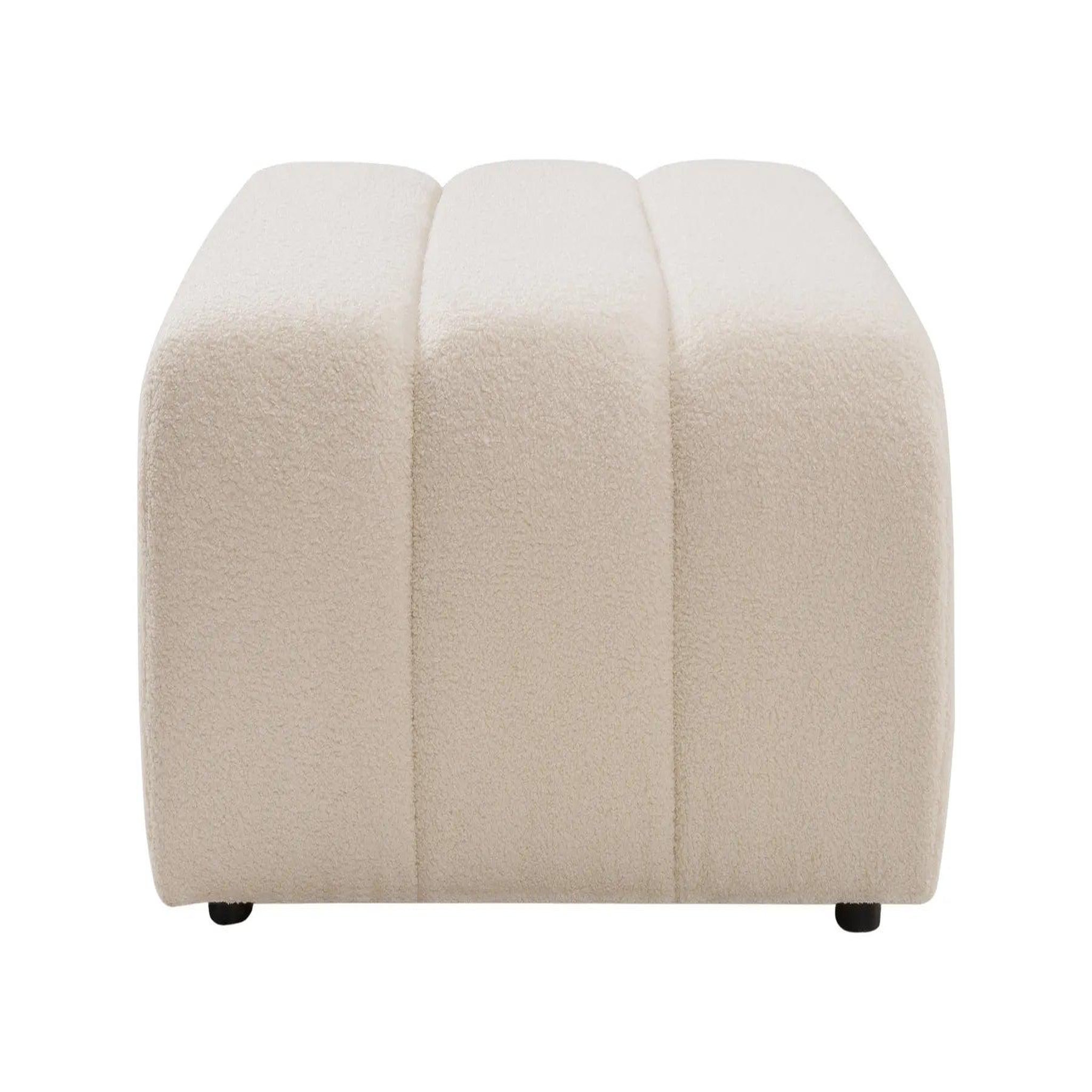 CASANOVA PARIS Celeste - pouf tissu bouclette. Coloris disponibles : Vert, Gris, Beige, Orange, Bleu
