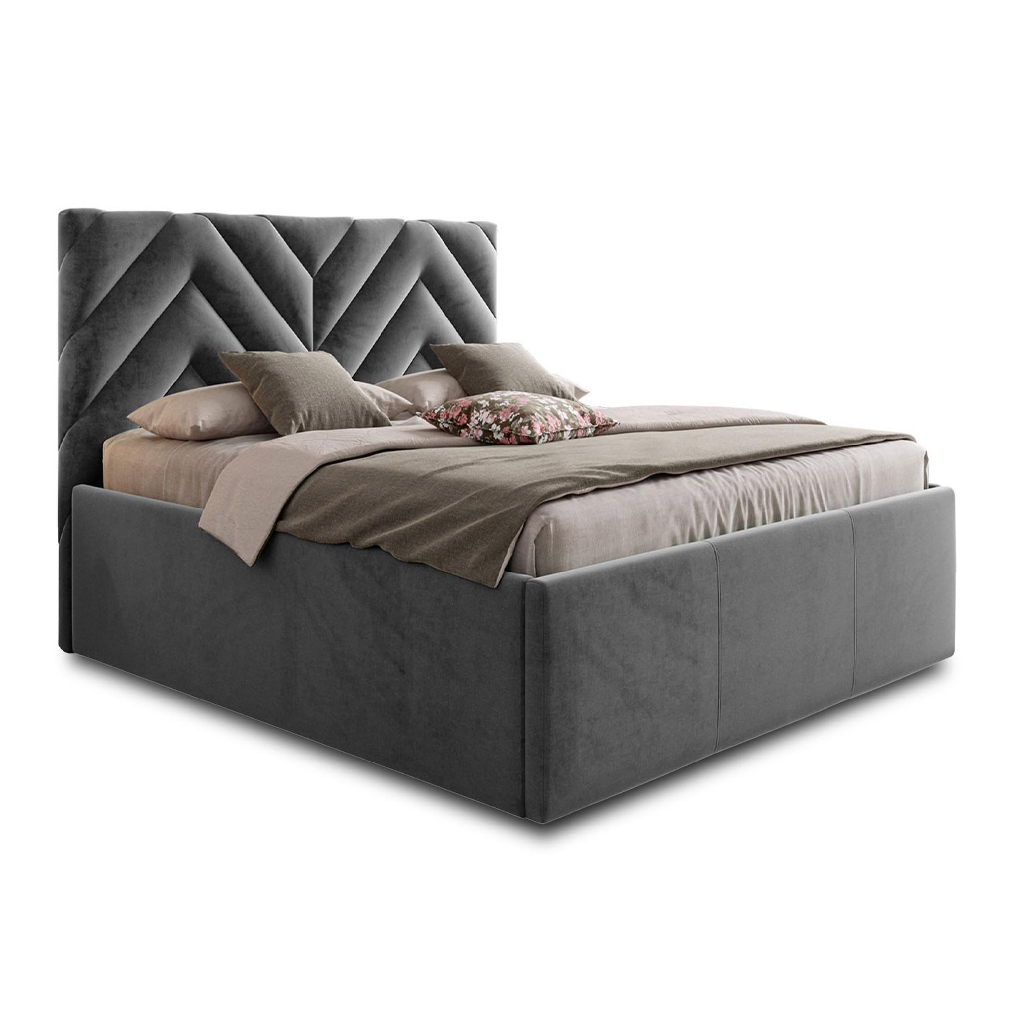 Voir la diapositive 3 : BEST MOBILIER Santiago - lit coffre - 180x200 - sommier inclus - en velours