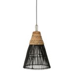 Paris Prix Lampe Suspension en Rotin  Cone  42cm Noir