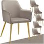 Voir la diapositive 1 : tectake Fauteuil en velours rembourré taupe Lot de 6