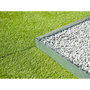 Voir la diapositive 2 : NATURE 3 bordures de jardin acier galvanisé avec 4 ancres incluses, 3 lattes de 91,4  x H10,2 cm soit 2,64 m, gris