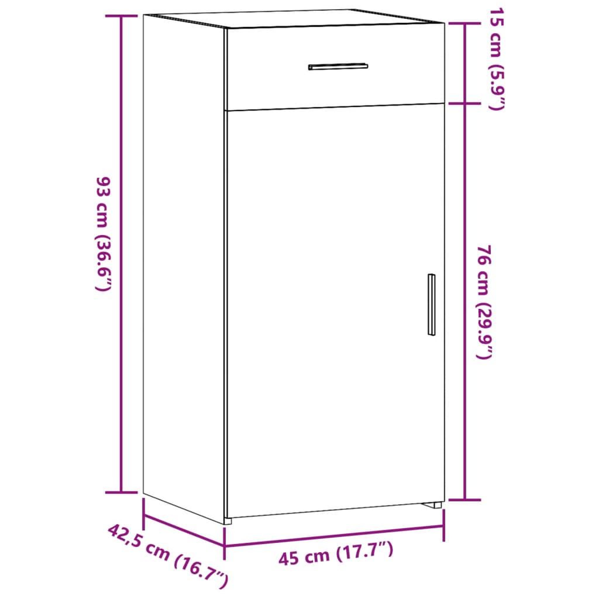 Voir la diapositive 6 : VIDAXL Buffet blanc 45x42,5x93 cm bois d'ingenierie