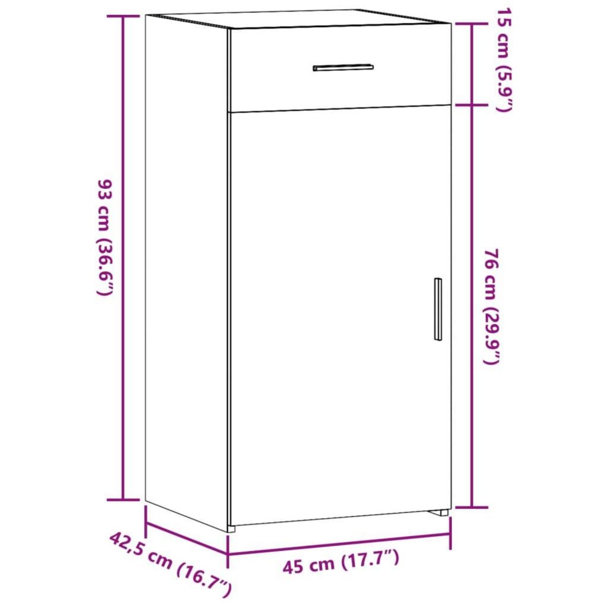 VIDAXL Buffet blanc 45x42,5x93 cm bois d'ingenierie