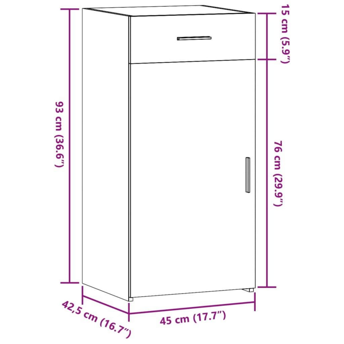 VIDAXL Buffet blanc 45x42,5x93 cm bois d'ingenierie