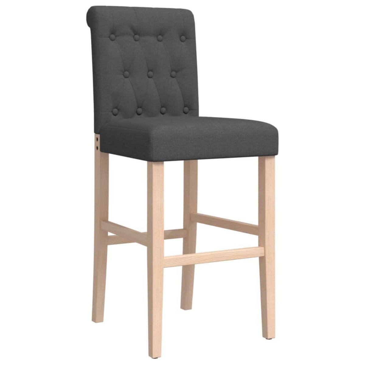 VIDAXL Chaises de bar lot de 2 bois massif d'hevea et tissu