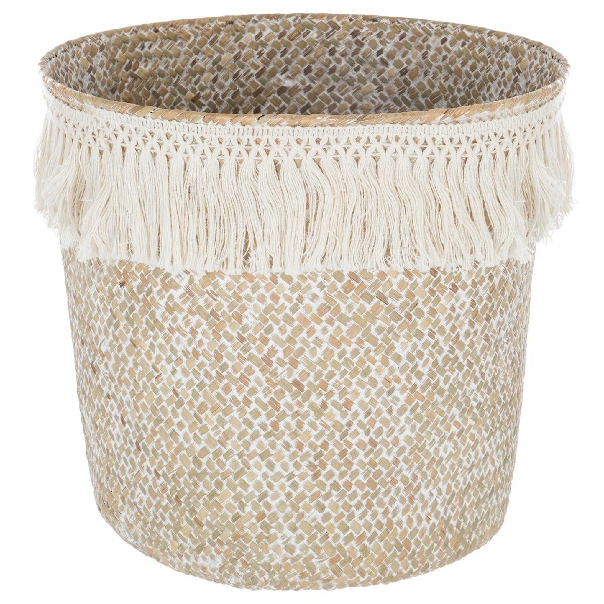 ATMOSPHERA Panier de rangement à franges  seagrass  26cm beige