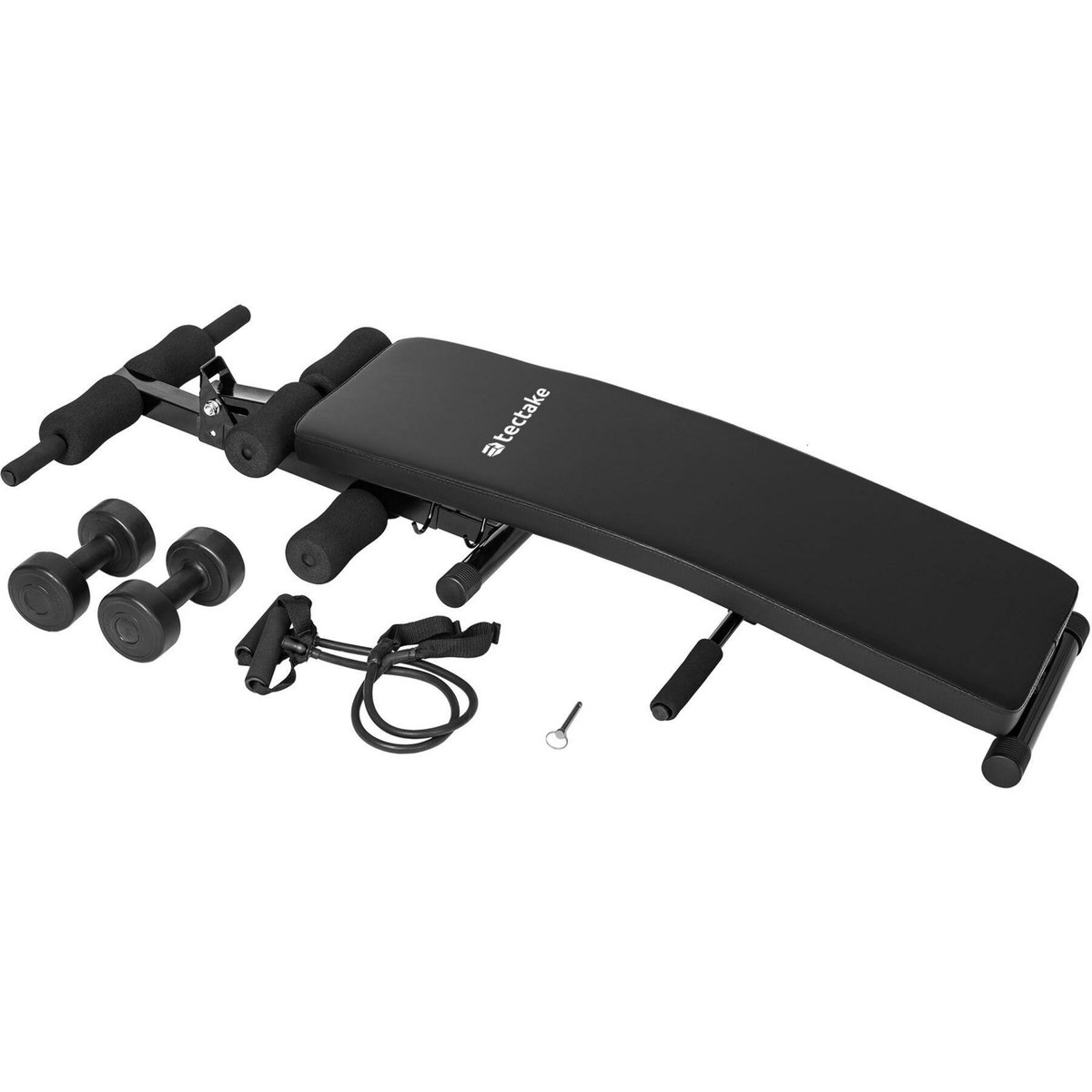 tectake Banc de musculation réglable sur 6 positions noir