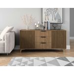 BEST MOBILIER Portmore - buffet bas - effet bois - 150 cm. Coloris disponibles : Marron