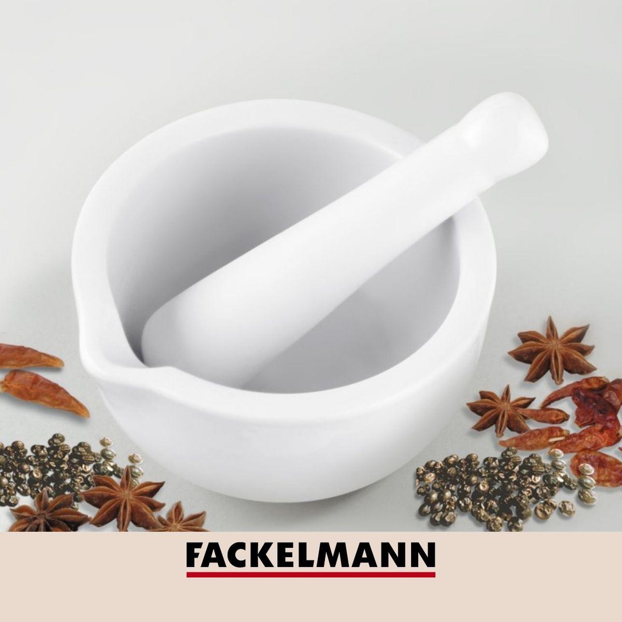 Voir la diapositive 5 : Fackelmann Mortier de cuisine avec pilon en porcelaine fackelmann basic