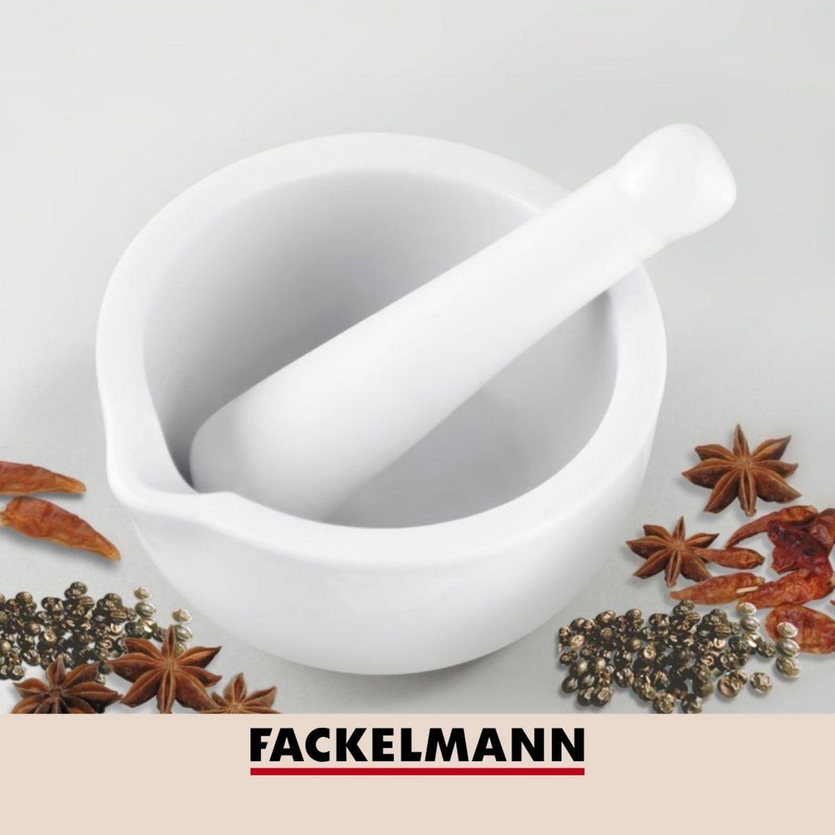 Fackelmann Mortier de cuisine avec pilon en porcelaine Fackelmann Basic