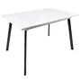 TOILINUX Table extensible imitation marbre pour 4 à 6 personnes - Gris et Noir