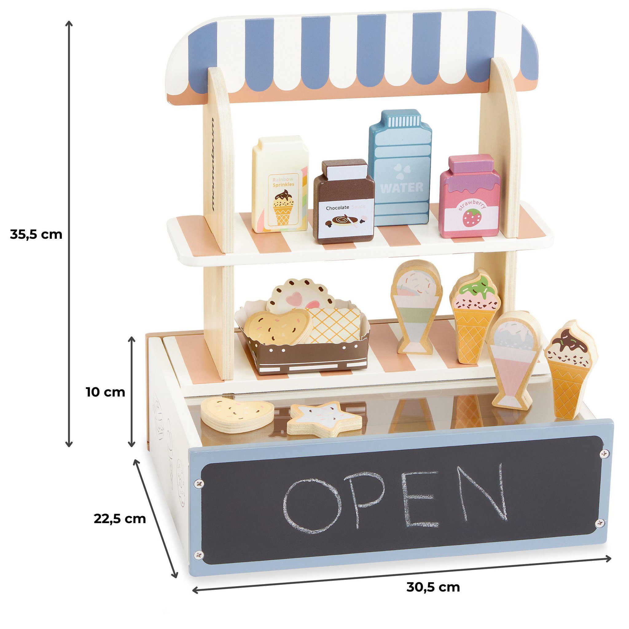 Voir la diapositive 3 : MAMABRUM Marchande Enfant Patisserie Bois Mamabrum Mallette 24 Pcs 30x22x35 cm 3 Ans